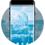 glass crystal butterfly theme with water quality android application logo